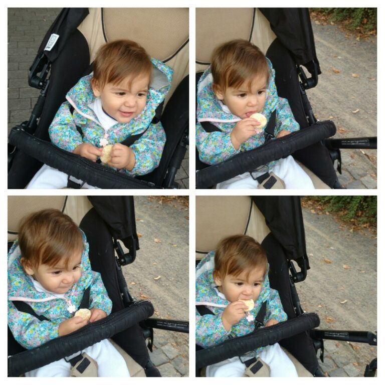 Afternoon walk eating a rice baby bar! 